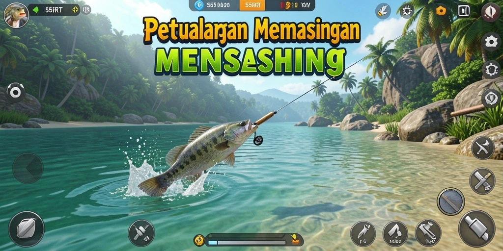 Gameplay menarik dari 55RT saat menangkap ikan di laut.