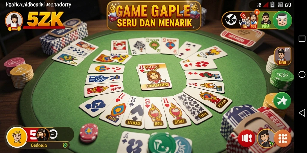 Tampilan menunjukkan serunya gameplay Gaple di 5ZK.