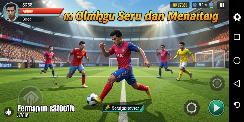 Screenshot menampilkan gameplay seru dari 8768 dengan aksi olahraga yang dinamis.