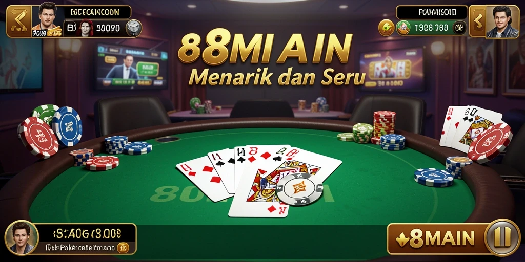 Tampilan gameplay Poker yang menarik dan interaktif di 88MAIN.