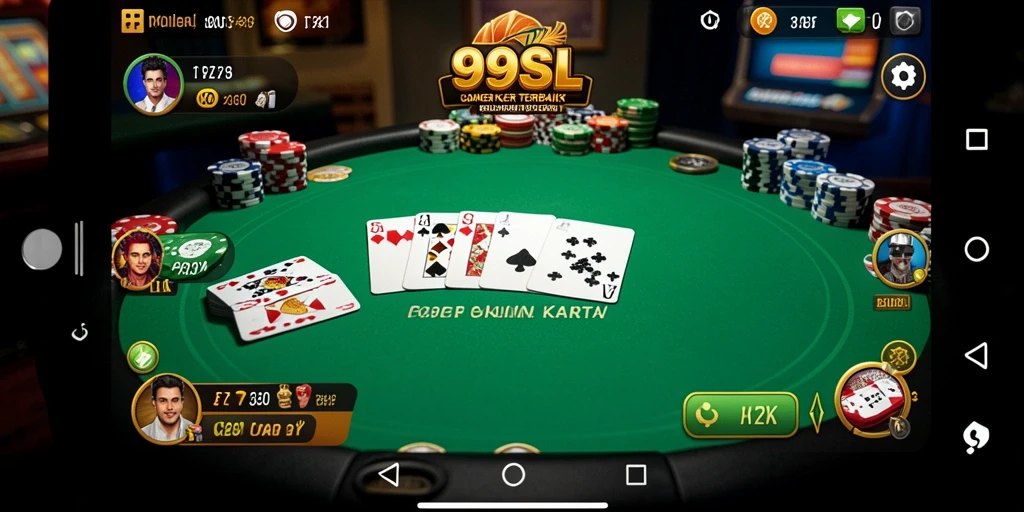 Tampilan gameplay Poker yang seru di aplikasi 99SL.
