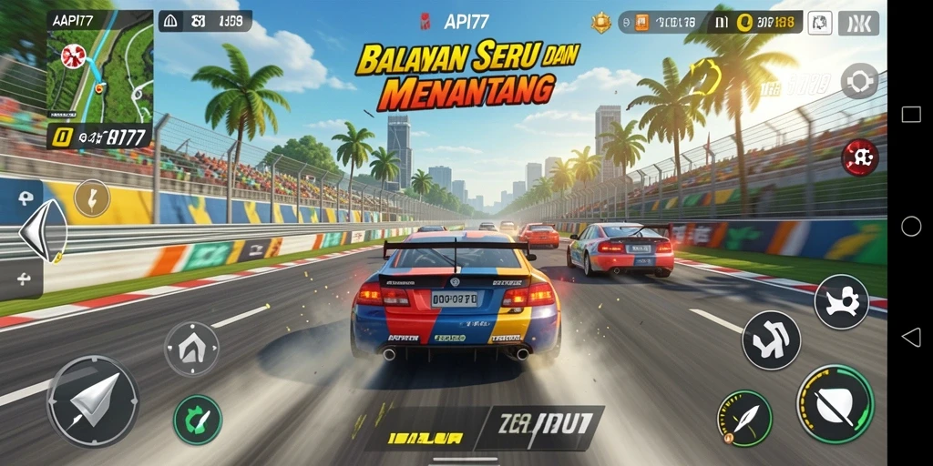 Tampilan gameplay API77 yang menegangkan dan penuh aksi balapan.