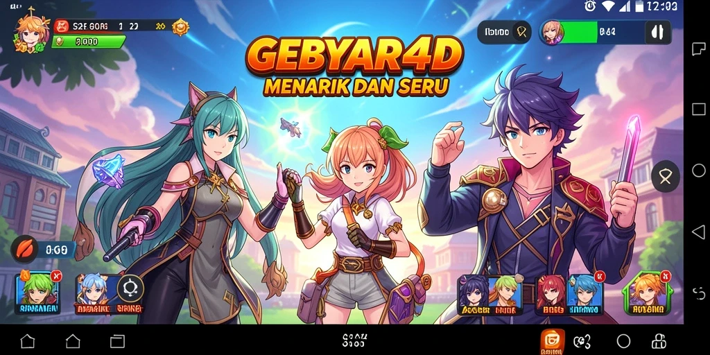 Tampilan gameplay seru dari GEBYAR4D dengan karakter anime yang menawan.