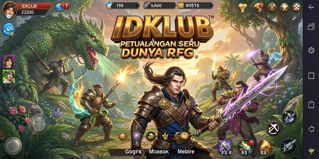 Tampilan gameplay menarik dengan karakter-k karakter yang beragam dalam IDKLUB.