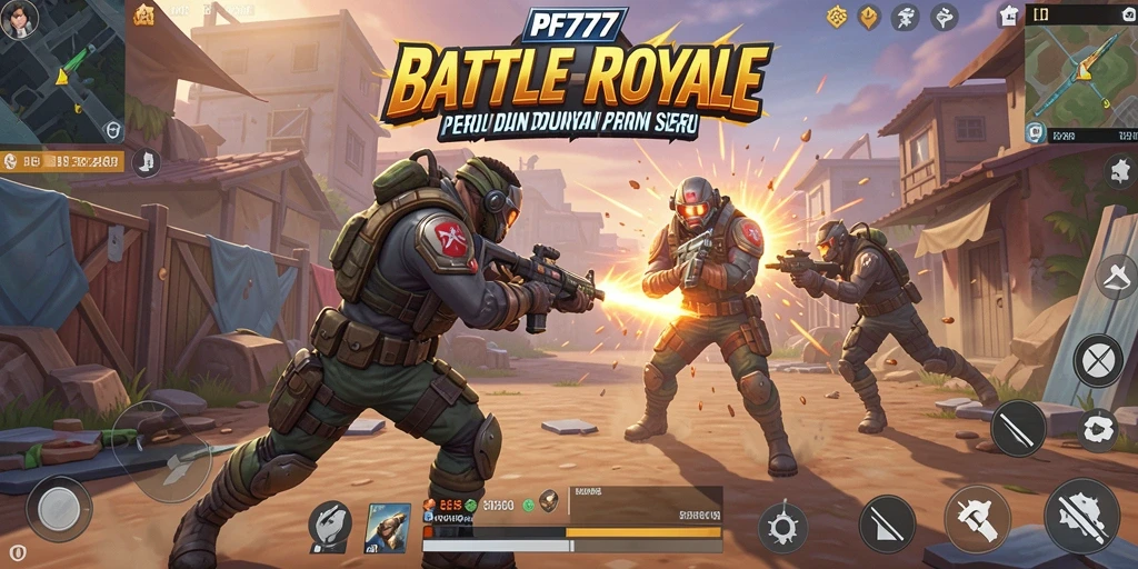 Tampilan seru dari gameplay Battle Royale di PF777.