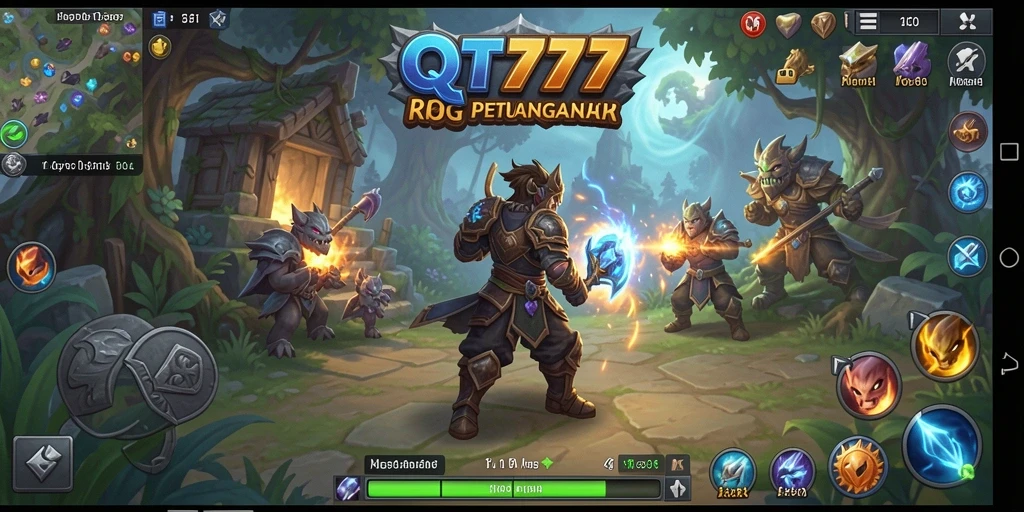 Tampilan gameplay QT777 dengan aksi seru dan karakter yang beragam.