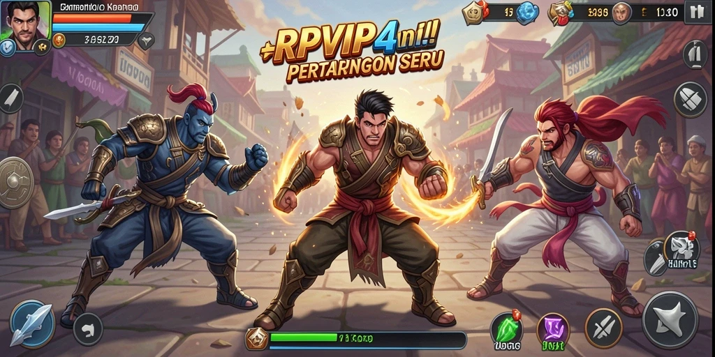 Tangkapan layar dari gameplay RPVIP4 yang menampilkan serangan bertubi-tubi.