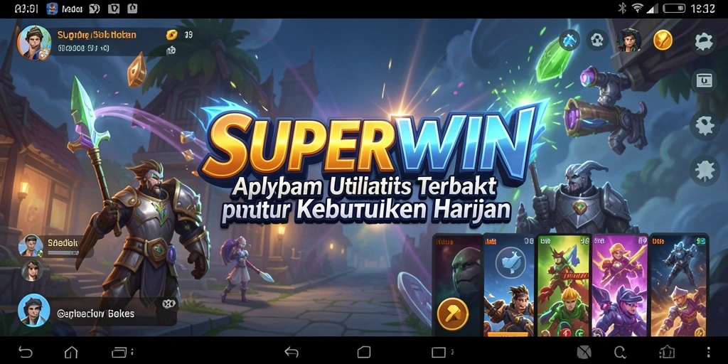 Tampilan utama <strong>SUPERWIN</strong> dengan fitur-fitur utilitasnya.