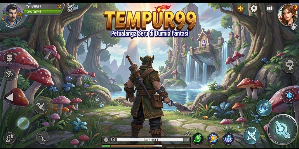 Screenshot utama TEMPUR99 menampilkan aksi seru dalam permainan petualangan.
