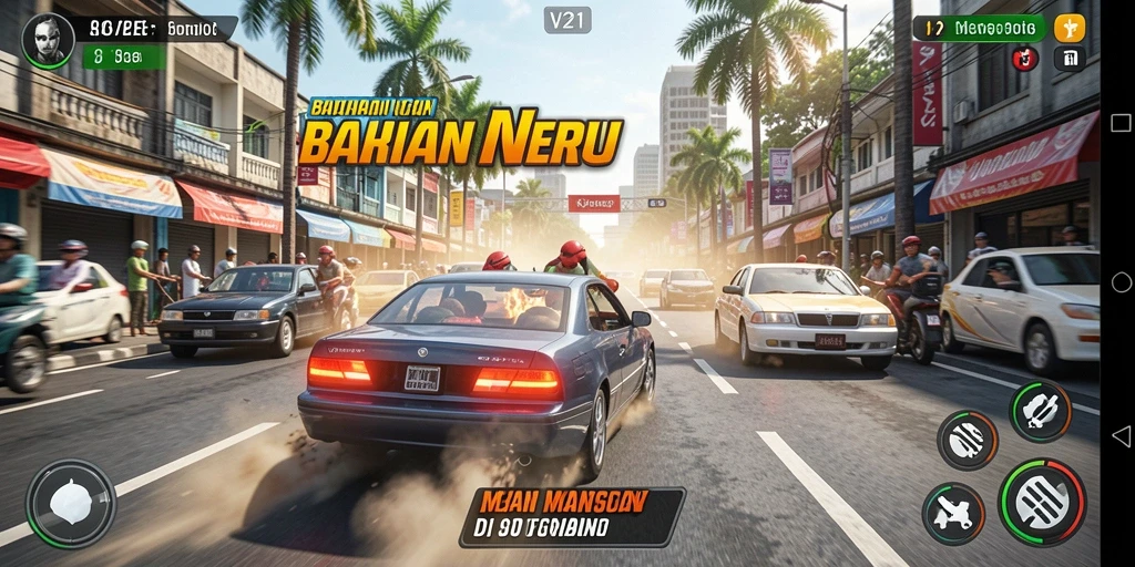 Gameplay Racing V21 yang mendebarkan dan seru.