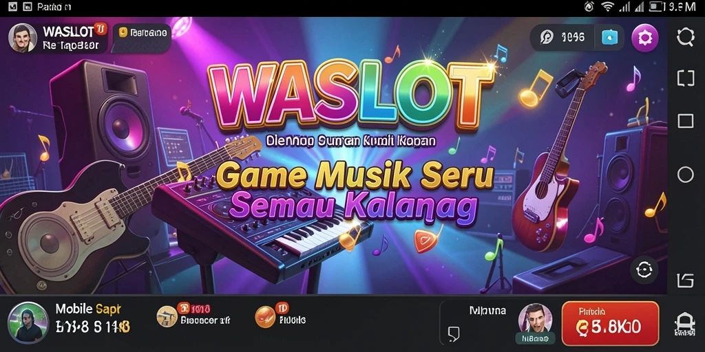 Tampilan gameplay WASLOT menampilkan interaksi seru dengan musik.
